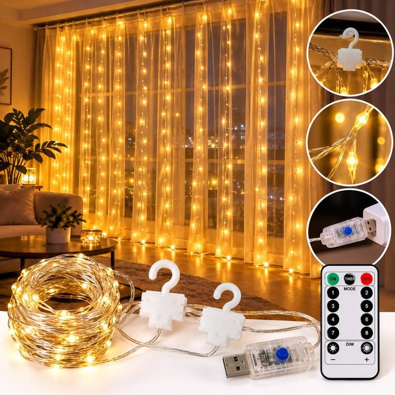 ستارة الإضاءة LED النحاسية - صورة 1